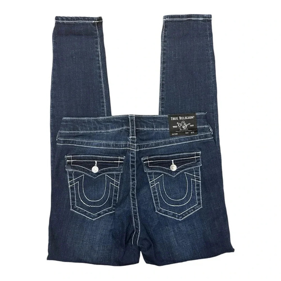 True Religion Jennie Mid Rise Flap Curvy Skinny Jean Horseshoe Y2K Rockabilly - Picture 7 of 10